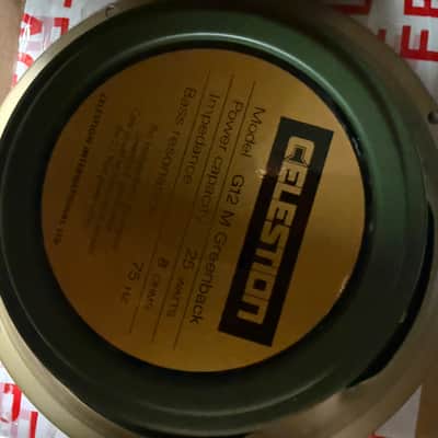 Celestion G12M Greenback 12" 25-Watt 8ohm Guitar Amp Speaker 2020s - White image 1