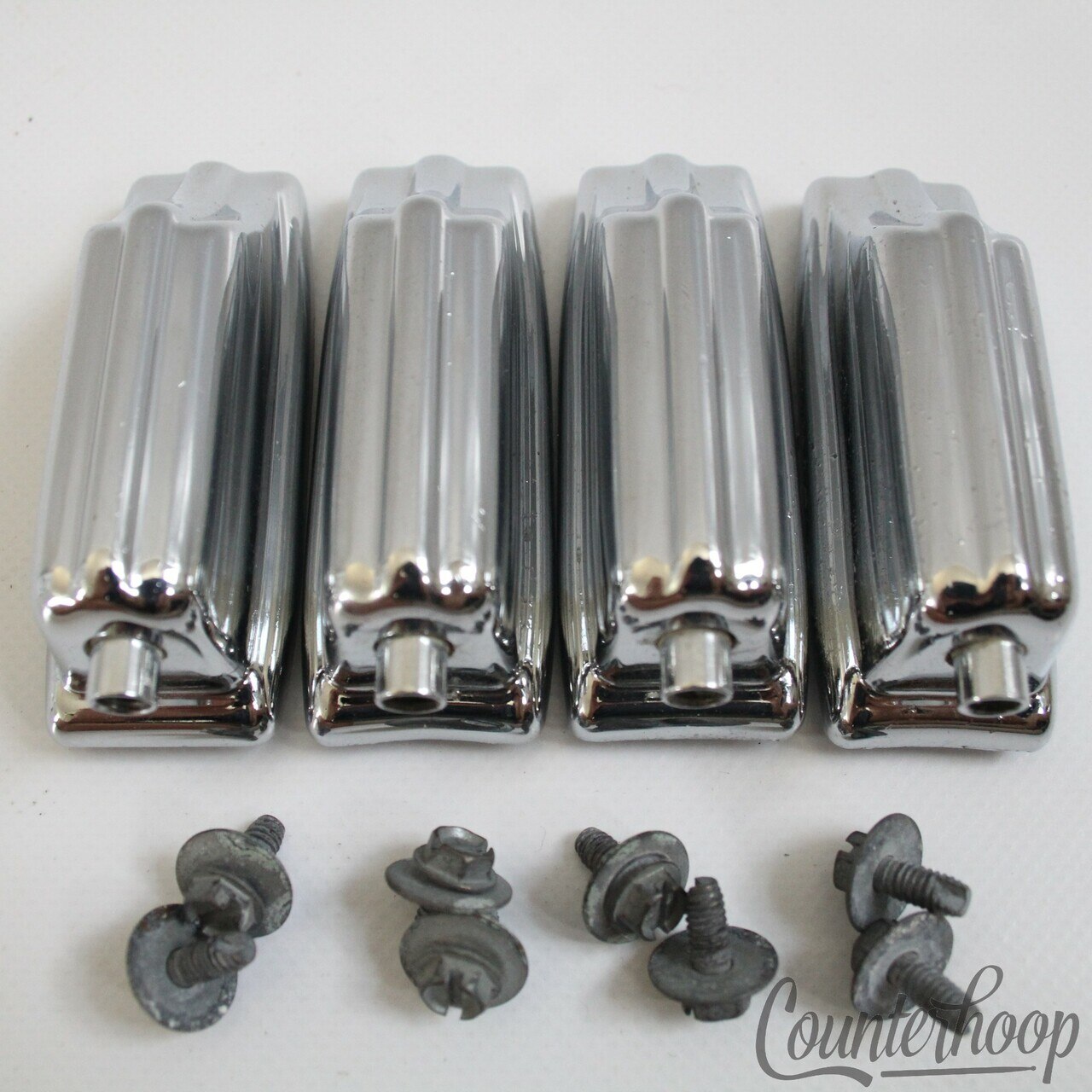 Rogers 4x Beavertail Bass Drum Lugs Chrome Powertone Vintage 60s-70s Fullerton — main photograph