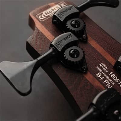 Cort B4 Plus AS RM Bass, Swamp Ash Body, Roasted Maple Fingerboard, 5-pc Neck, Burgandy Red image 5