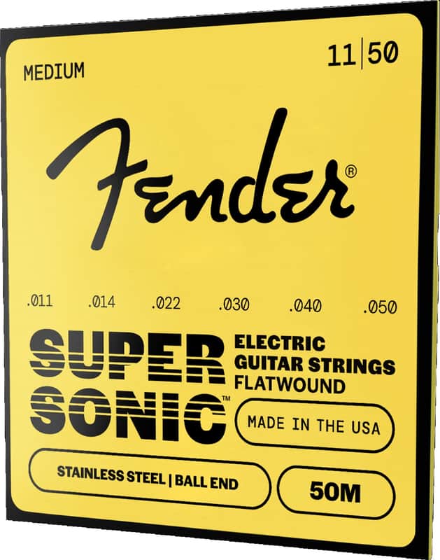 073-0050-402 Fender SuperSonic 50M Guitar Strings, Flatwound Stainless Steel, Ball End, Gauges .011-.050 0730050402 image 1