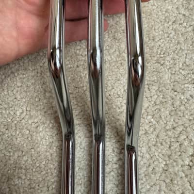 Unknown Set of 3 Floor Tom Drum Legs with Rubber Tips - 18 1/2” x 10.5mm - Chrome image 6