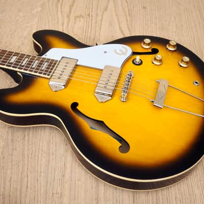 2009 Epiphone Inspired by John Lennon Casino Sunburst w/ Case, Gibson USA P-90s image 12