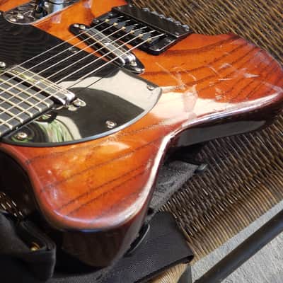 Ed Roman Headless Telecaster 1991 Transparent auburn image 8