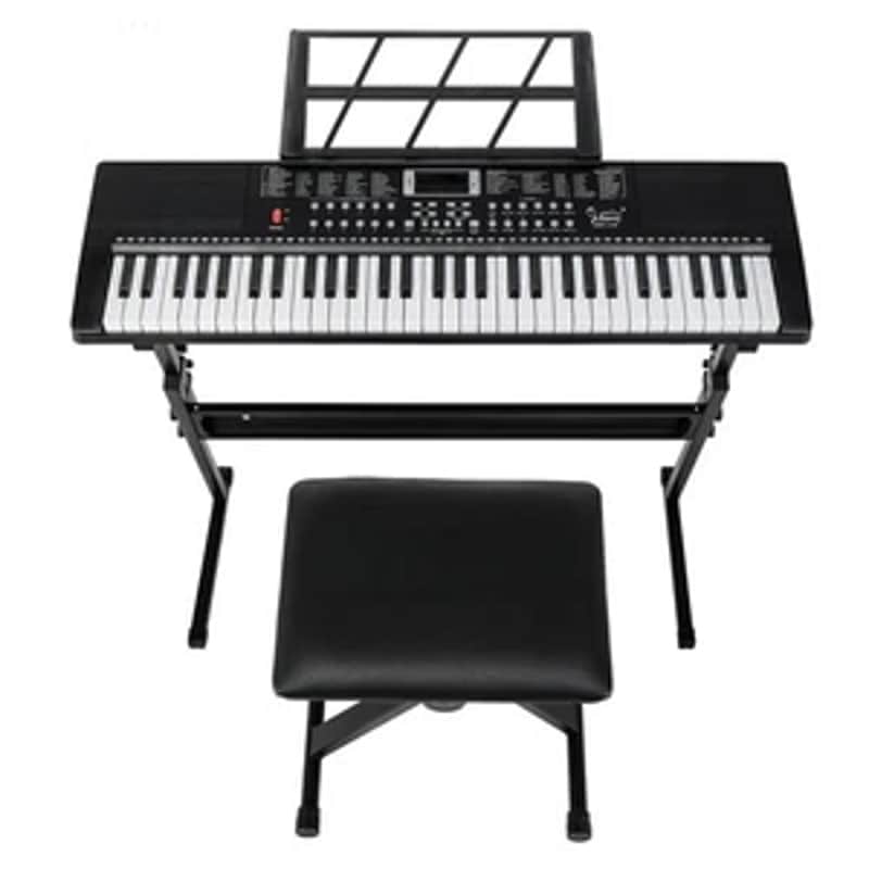 New Glarry 61 Key Keyboard Piano for Beginners with Speakers Digital Piano Stand image 1