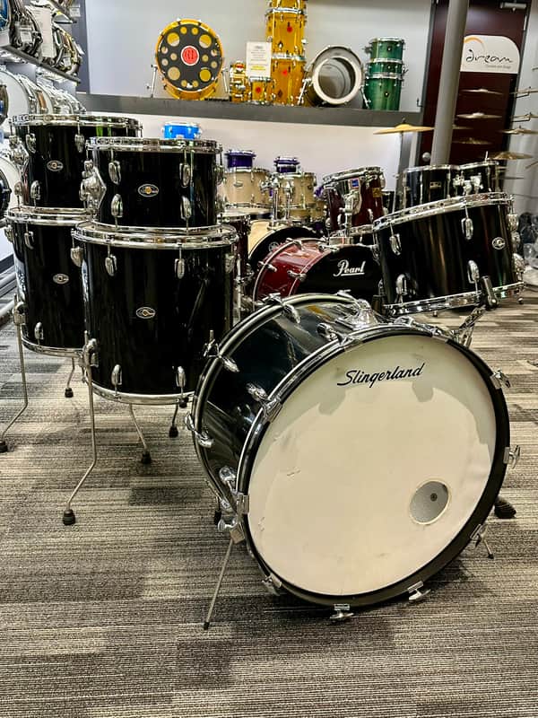 Slingerland 6-Piece Drum Set 1970s - Jet Black image 1