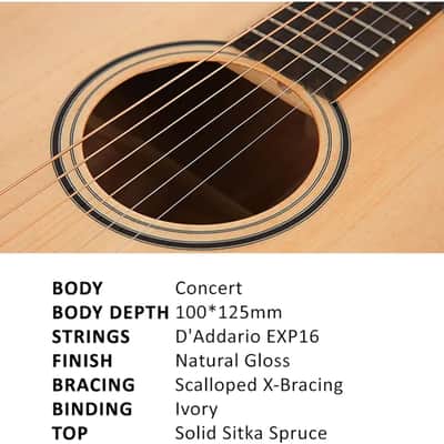 Parkwood S23GT Modern Concert Body Acoustic Guitar - Natural image 2