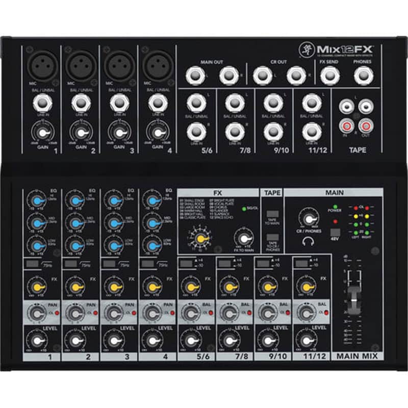 Mackie MIX12FX 12 Channels Mixer With Effects - Black image 1