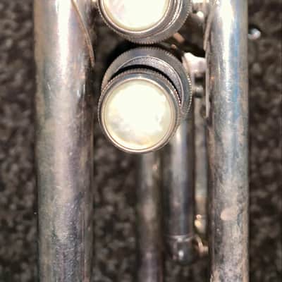 Vintage vintage 1970s Bach Stradivarius step up  Professional Model  37 Trumpet and Hardshell case Silver-Plated image 4