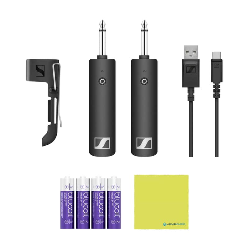 Mint Liquid Audio Sennheiser XSW-D Instrument Base Set Wireless System w/ 4-Pack Blucoil AA Batteries Polishing Cloth image 1