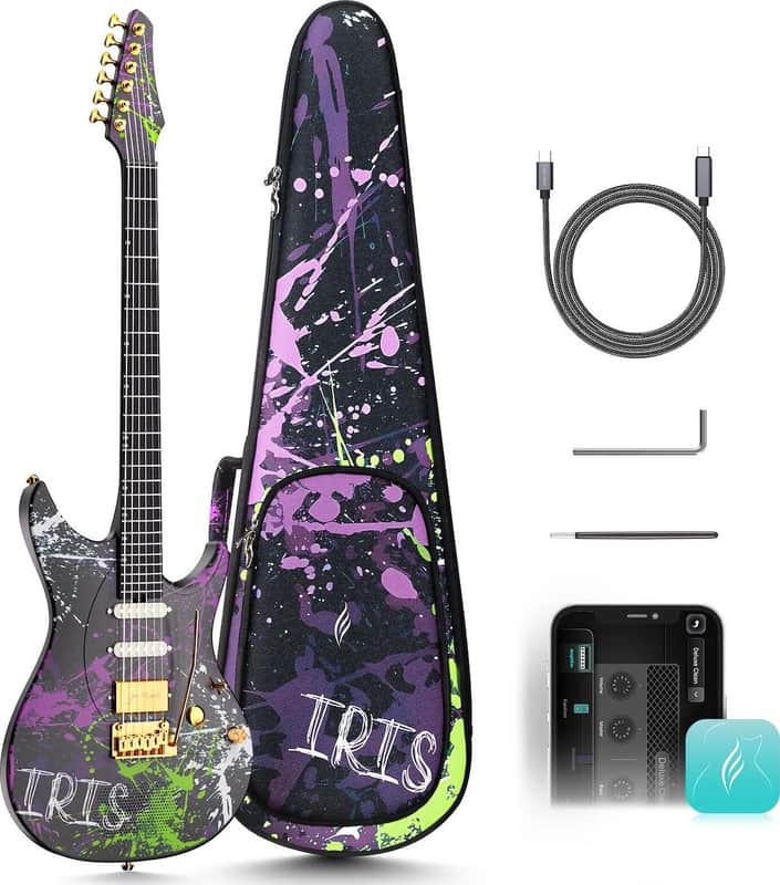 Enya Inspire: Carbon Fiber Super ST Smart Guitar Signature Inspire Iris image 1