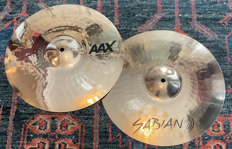 Sabian 14" AAX Medium Hi Hats Brilliant image 1