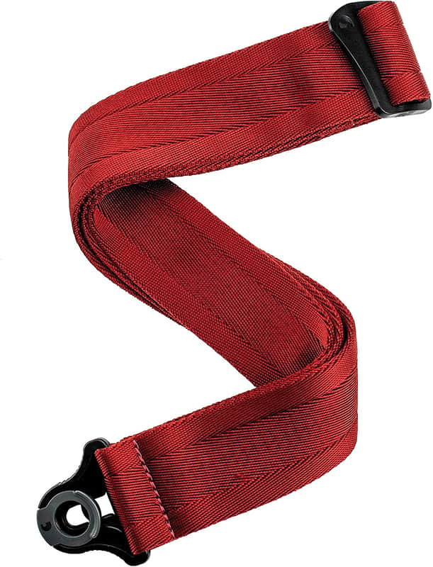 D'Addario 50BAL11 Auto Lock Guitar Strap - Bood Red image 1