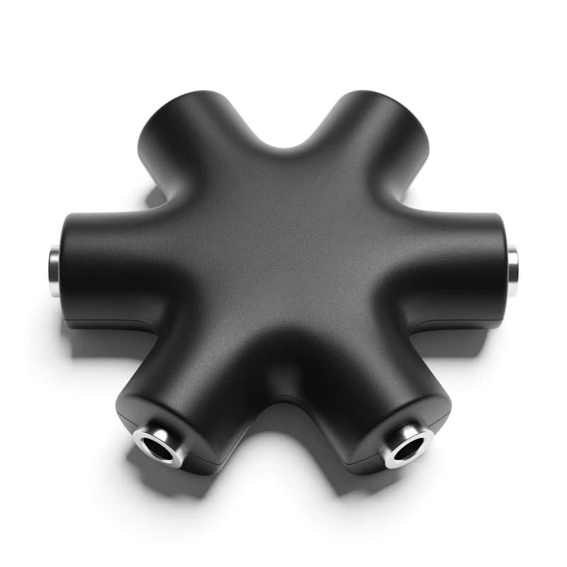 ExcelValley [Black] Mono Patch Cable Splitter Hub 6 Port 5 Way TS 3.5mm 1/8" Modular Synth Eurorack image 1