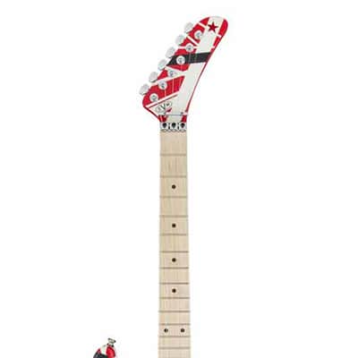 Used EVH Striped Series 5150 Electric Guitar - Red, Black and White Stripes image 6