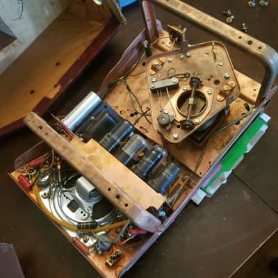 Webster-Chicago Wire Recorder all original 6SN7 6V6 tube amp AlNiCo tiny driver mono 288-1R  1950s - red-brown tolex image 16