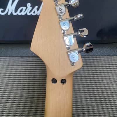 EVH Striped Series Electric Guitar - White with Black Stripes image 7