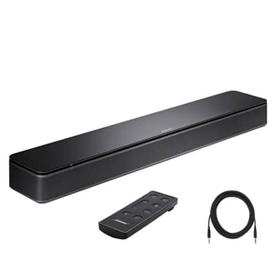 Bose TV Speaker Soundbar with Bluetooth and HDMI-ARC connectivity, Black Bundle with Bass Module Connection Cable image 1