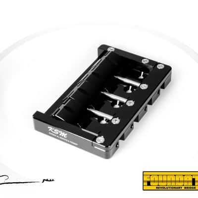 KSM Foundation Bass Bridge  (4-String) Black body w/ Nickel Bolts, Slotted Saddles image 10