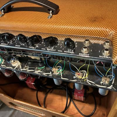 FENDER '59 BASSMAN - HANDWIRED by GEORGE ALESSANDRO - CUSTOM BUILT RELIC'D TWEED CABINET by ARMADILLO AMP WORKS image 14