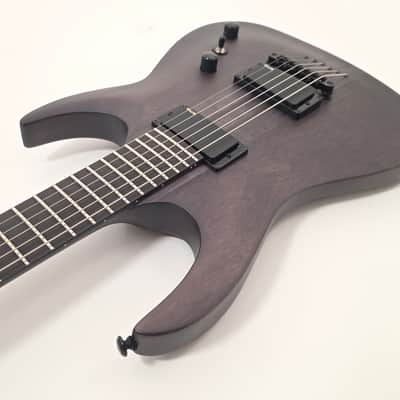 Agile 6 String 30" Scale Baritone Electric Guitar Septor Pro 630 EB EMG Charcoal image 5