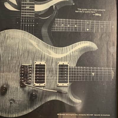 |Original| 1987 Paul Reed Smith Guitars Promotional Ad Santana Model Custom 22 |Framed| image 2