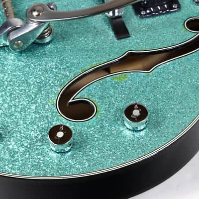 2015 Gretsch USA Custom Shop STEPHEN STERN G6136-CS DC Double Cut White Falcon Turquoise Sparkle 3-Pickup ONE-OFF! image 22
