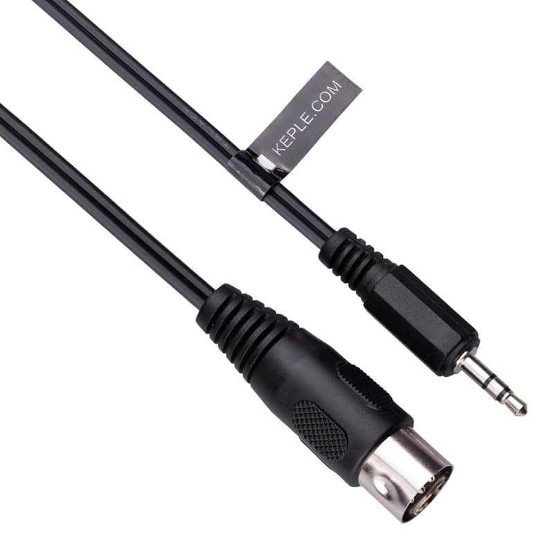 5-DIN MIDI to 3.5mm AUX TRS Jack Audio Cable, 5 pin to 3.5mm Stero Plug Compatible with Smartphones, PC notebooks, Ampifiers, HI-FI soundsystems, Supports Analog Sound Signal (L/R + Mass) 1m image 1