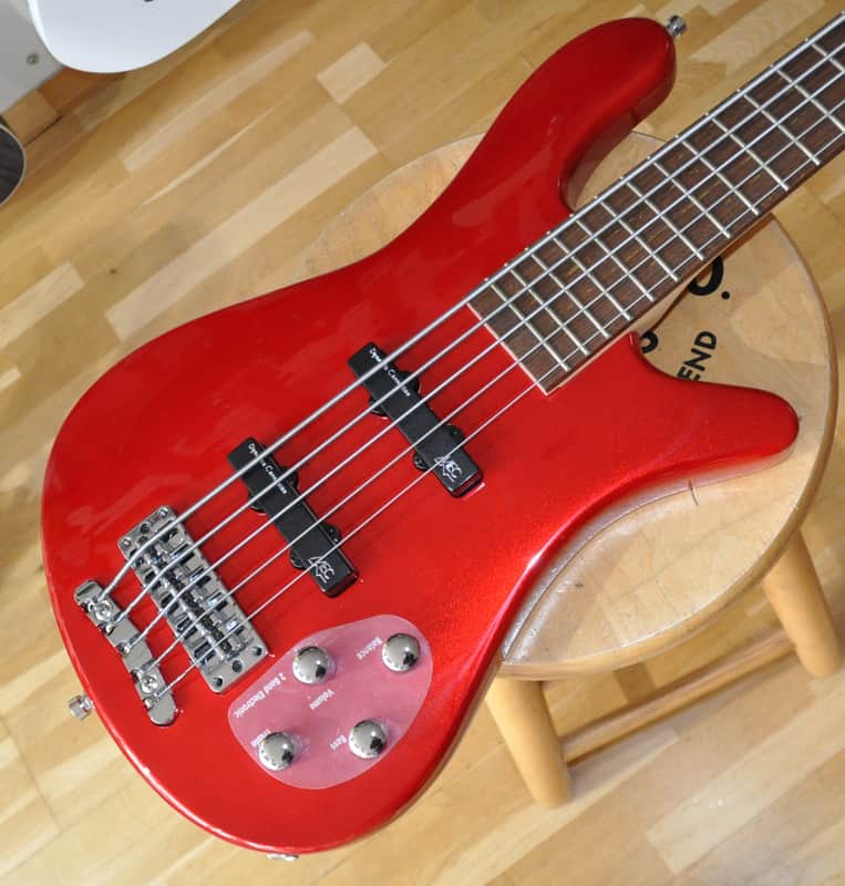 ベース Warwick RockBass Streamer LX5 Warwick Rockbass Streamer 5 LX Electric Bass Guitar - Metallic
