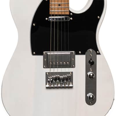 STAGG SET-PLUS Electric Guitar with Humbucker Splitting in See-Thru White image 5