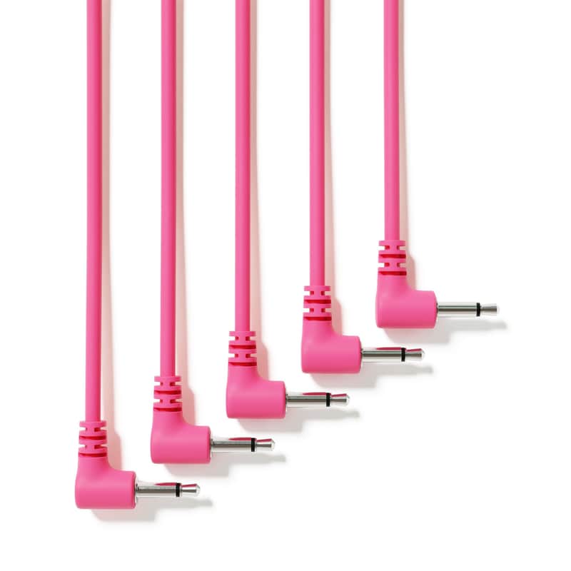 ExcelValley [Pink | 200 cm - 78.74"] 5-Pack - Right Angle Mono Modular Patch Cables image 1