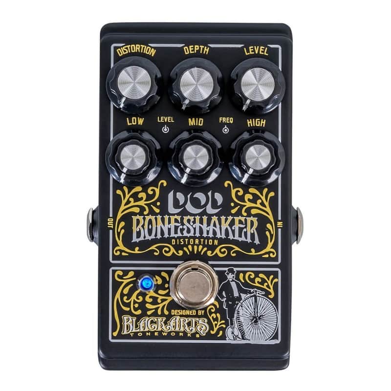 DigiTech DOD Boneshaker Dirty Boost Distortion Pedal with 3-Band Semi-Parametric EQ and Blue LED Status Indicator image 1