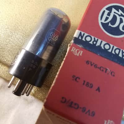 RCA 6V6GT/G tNOS AT1000 TESTED Vacuum Tube greyglass WWII era Beam Power 6V6 1938-1946 image 1