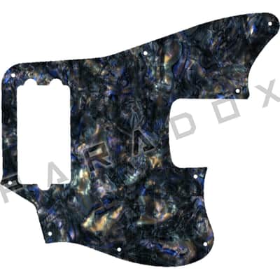 Custom Pickguard For 2021 - 2024 Made in China Squier Affinity Series Jaguar Bass H - Black Abalone/White/Black/White .090" image 1