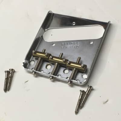 Immagine Lefty Fender Made in USA Ashtray Bridge Tele Brass 1950s American Vintage Reissue + Brass Saddles Rare - 2