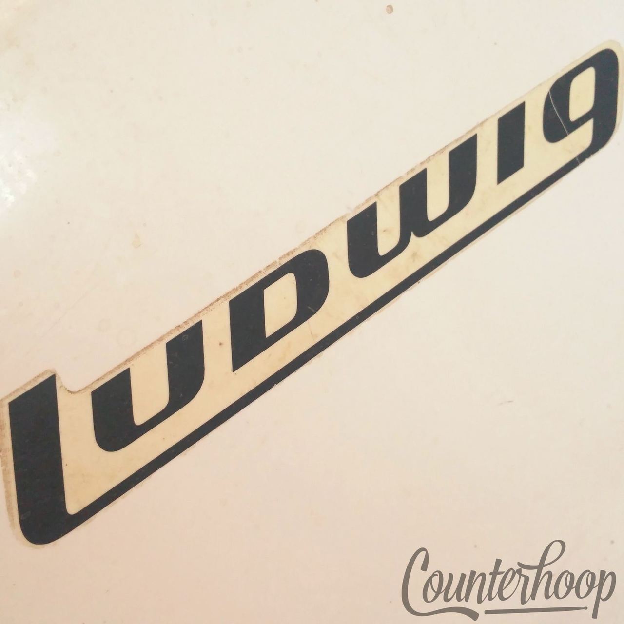 Ludwig 20"70s Block Logo Bass Drum Head Resonant White DB-1000 Heavy USA Classic — main photograph