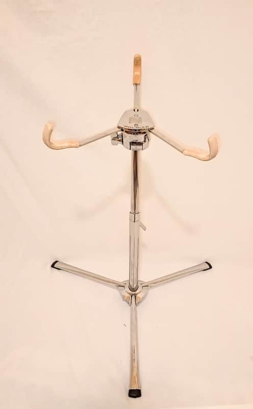 PREMIER (VGC) VINTAGE SNARE DRUM STAND 60's/70's - CHROME - FREE SHIP TO C-USA! image 1
