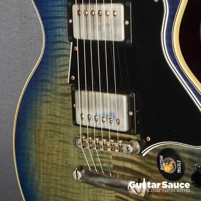 Gibson Custom Shop Les Paul Special Double Cut Figured Humbucker 2019 - Aqua Flamed (Cod.1462UG) image 9