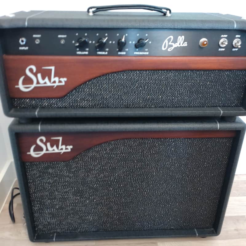 Suhr Bella 44-Watt Guitar Amp Head + 1×12 Cab (Mahogany Panels, Black Tolex) image 1