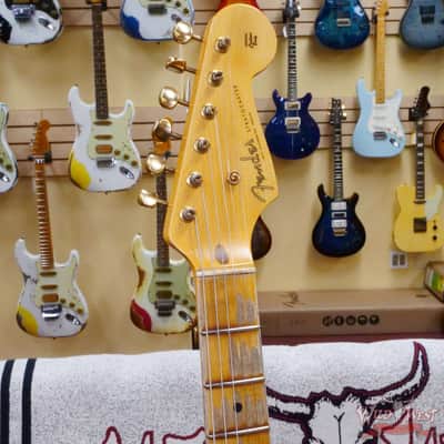 Fender Custom Shop Limited Edition 70th Anniversary 1954 Stratocaster Hardtail Relic Nocaster Blonde with Black Pickguard & Gold Hardware 6.90 LBS image 7