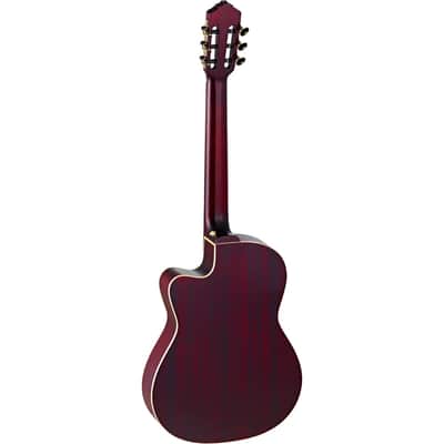 Ortega Performer Series Solid Top Thinline Crossover Acoustic-Electric Nylon Classical Guitar w/ Bag image 2