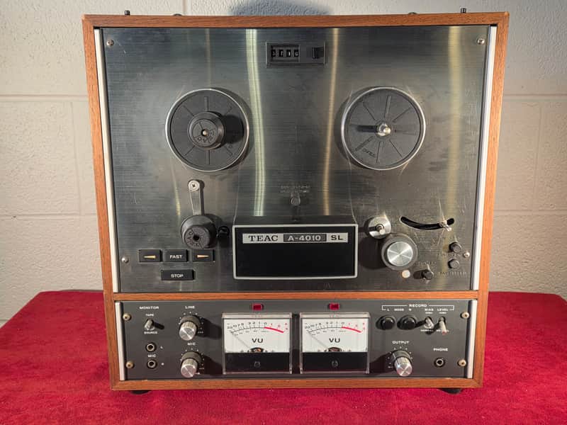 Vintage 1960s TEAC A-4010 1/4" 2-Track Stereo Reel-To-Reel Tape Deck w/ Plastic Cover & Extra Scotch Reel image 1