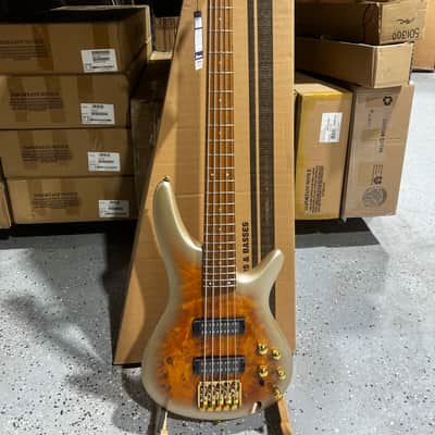 Ibanez SR Standard 5-string Electric Bass - Mars Gold Metallic Burst image 1