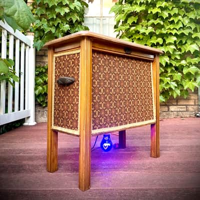 Rotary Connection 1x12 cab. Lights up! 16 ohm speaker. MCM vintage style. 2026 - Wood image 5