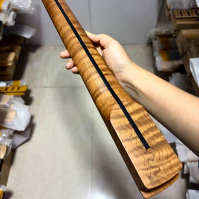 Reverse head Stainless steel 22fret Roasted flame Maple Electric guitar neck Satin 25.5in parts image 6