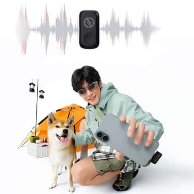 Hollyland LARK A1 Combo 2-Person Wireless Microphone System with USB-C and Lightning Connectors for Mobile Devices (Space Gray, 2.4 GHz) + Vivitar compact Selfie Video Tripod + 16GB Transcend MicroSD Memory Card with Adapter image 6