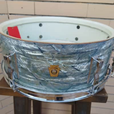 LUDWIG Pioneer 14"x5" Sky Blue Pearl, 1963. Vintage. image 14
