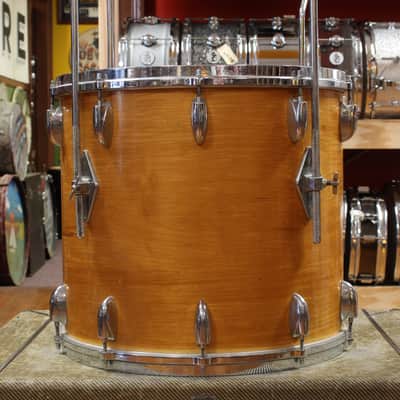 1970s Gretsch Stop Sign Badge Floor Tom in High Gloss Natural Maple 16x18 image 5