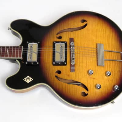 1968 Harmony Meteor H-60 Left Handed - Sunburst Finish - Super Flame! Lefty! image 2