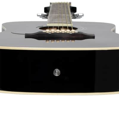 STAGG 3/4 Black Dreadnought Acoustic Guitar With Basswood Top Left-handed Model image 7