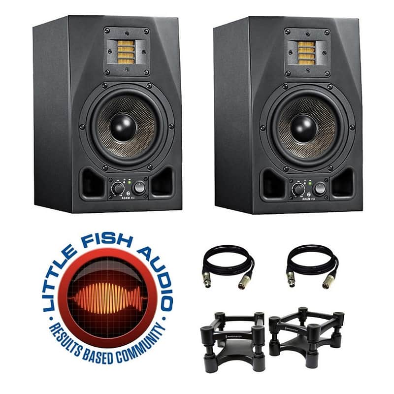 ADAM A5X Studio Monitor Pair + IsoAcoustics L8R155 Stands + 2x 10' LFA XLRs + Free Shipping! image 1